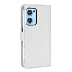 Leather Case Stands Flip Cover Holder BY1 for Oppo Find X5 Lite 5G White