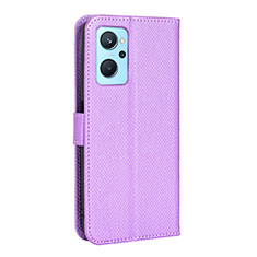 Leather Case Stands Flip Cover Holder BY1 for Oppo K10 4G Purple