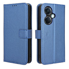 Leather Case Stands Flip Cover Holder BY1 for Oppo K11 5G Blue