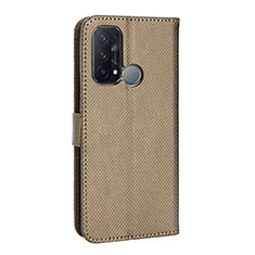 Leather Case Stands Flip Cover Holder BY1 for Oppo Reno5 A Brown