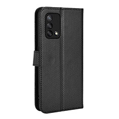 Leather Case Stands Flip Cover Holder BY1 for Oppo Reno6 Lite Black