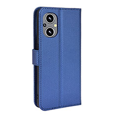 Leather Case Stands Flip Cover Holder BY1 for Oppo Reno8 Z 5G Blue