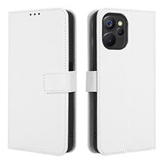 Leather Case Stands Flip Cover Holder BY1 for Realme 10T 5G White