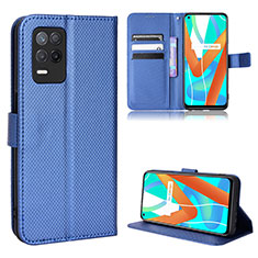 Leather Case Stands Flip Cover Holder BY1 for Realme 8 5G Blue