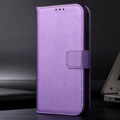 Leather Case Stands Flip Cover Holder BY1 for Realme 8i Purple