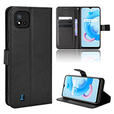 Leather Case Stands Flip Cover Holder BY1 for Realme C20A Black