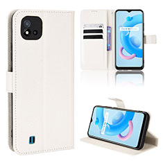 Leather Case Stands Flip Cover Holder BY1 for Realme C20A White