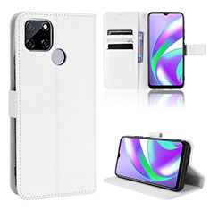 Leather Case Stands Flip Cover Holder BY1 for Realme C25 White