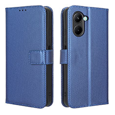 Leather Case Stands Flip Cover Holder BY1 for Realme C33 (2023) Blue