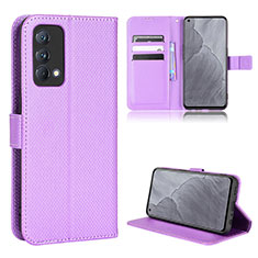 Leather Case Stands Flip Cover Holder BY1 for Realme GT Master 5G Purple