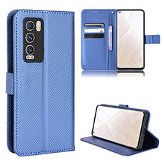 Leather Case Stands Flip Cover Holder BY1 for Realme GT Master Explorer 5G Blue