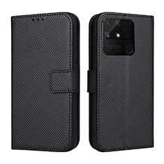 Leather Case Stands Flip Cover Holder BY1 for Realme Narzo 50A Black