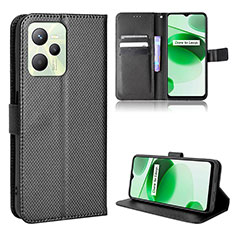 Leather Case Stands Flip Cover Holder BY1 for Realme Narzo 50A Prime Black