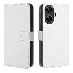 Leather Case Stands Flip Cover Holder BY1 for Realme Narzo N55 White