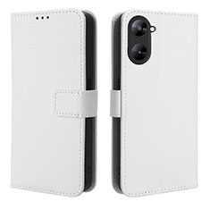 Leather Case Stands Flip Cover Holder BY1 for Realme Q5x 5G White