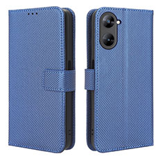 Leather Case Stands Flip Cover Holder BY1 for Realme V20 5G Blue