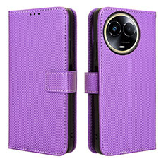Leather Case Stands Flip Cover Holder BY1 for Realme V50 5G Purple
