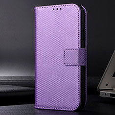Leather Case Stands Flip Cover Holder BY1 for Samsung Galaxy A13 4G Purple