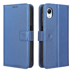 Leather Case Stands Flip Cover Holder BY1 for Samsung Galaxy A23 5G SC-56C Blue