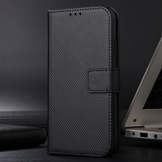 Leather Case Stands Flip Cover Holder BY1 for Samsung Galaxy F12 Black