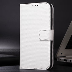 Leather Case Stands Flip Cover Holder BY1 for Samsung Galaxy F22 4G White