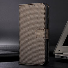 Leather Case Stands Flip Cover Holder BY1 for Samsung Galaxy F23 5G Brown