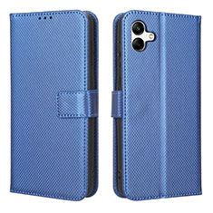 Leather Case Stands Flip Cover Holder BY1 for Samsung Galaxy M04 Blue