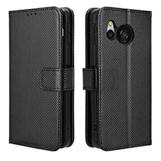 Leather Case Stands Flip Cover Holder BY1 for Sharp Aquos Sense8 Black