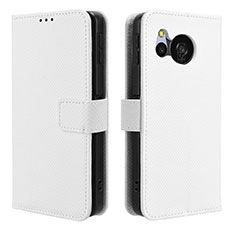 Leather Case Stands Flip Cover Holder BY1 for Sharp Aquos Sense8 White