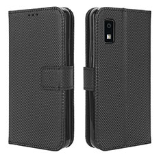 Leather Case Stands Flip Cover Holder BY1 for Sharp Aquos wish3 Black