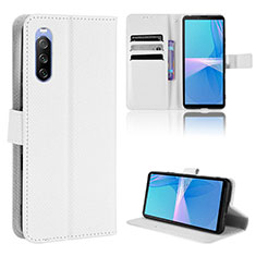 Leather Case Stands Flip Cover Holder BY1 for Sony Xperia 10 III SO-52B White