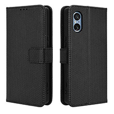 Leather Case Stands Flip Cover Holder BY1 for Sony Xperia 5 V Black