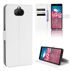 Leather Case Stands Flip Cover Holder BY1 for Sony Xperia 8 Lite White