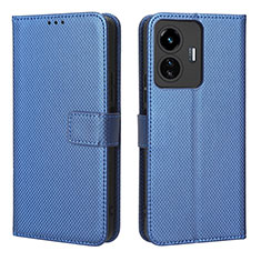 Leather Case Stands Flip Cover Holder BY1 for Vivo iQOO Z6 Lite 5G Blue