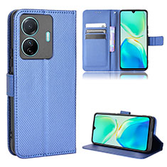 Leather Case Stands Flip Cover Holder BY1 for Vivo iQOO Z6 Pro 5G Blue