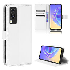 Leather Case Stands Flip Cover Holder BY1 for Vivo V21e 5G White