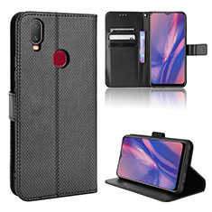 Leather Case Stands Flip Cover Holder BY1 for Vivo Y11 Black