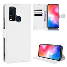 Leather Case Stands Flip Cover Holder BY1 for Vivo Y50 White