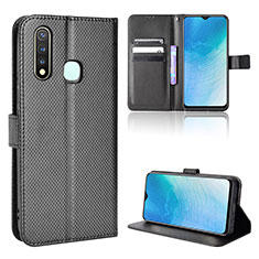 Leather Case Stands Flip Cover Holder BY1 for Vivo Y5s Black