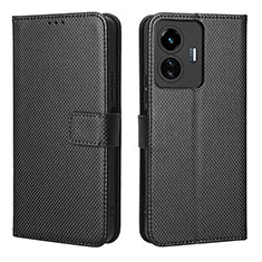 Leather Case Stands Flip Cover Holder BY1 for Vivo Y77 5G Black