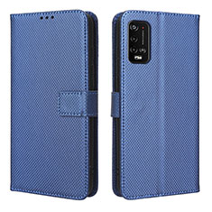 Leather Case Stands Flip Cover Holder BY1 for Wiko Power U20 Blue