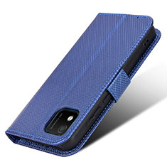 Leather Case Stands Flip Cover Holder BY1 for Wiko Y52 Blue