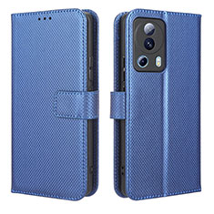 Leather Case Stands Flip Cover Holder BY1 for Xiaomi Mi 13 Lite 5G Blue