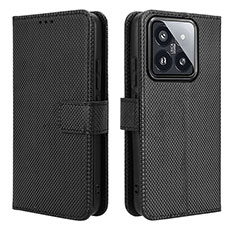 Leather Case Stands Flip Cover Holder BY1 for Xiaomi Mi 14 Pro 5G Black