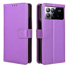 Leather Case Stands Flip Cover Holder BY1 for Xiaomi Mix Fold 3 5G Purple