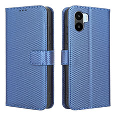 Leather Case Stands Flip Cover Holder BY1 for Xiaomi Poco C50 Blue