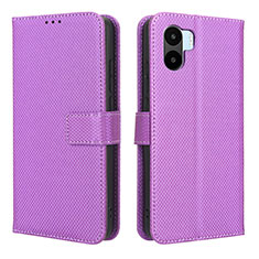 Leather Case Stands Flip Cover Holder BY1 for Xiaomi Poco C50 Purple