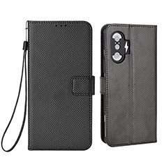 Leather Case Stands Flip Cover Holder BY1 for Xiaomi Poco F3 GT 5G Black