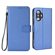 Leather Case Stands Flip Cover Holder BY1 for Xiaomi Poco F3 GT 5G Blue