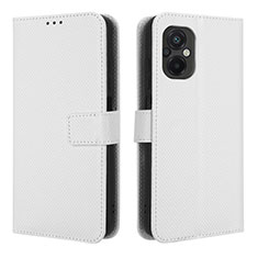Leather Case Stands Flip Cover Holder BY1 for Xiaomi Poco M5 4G White
